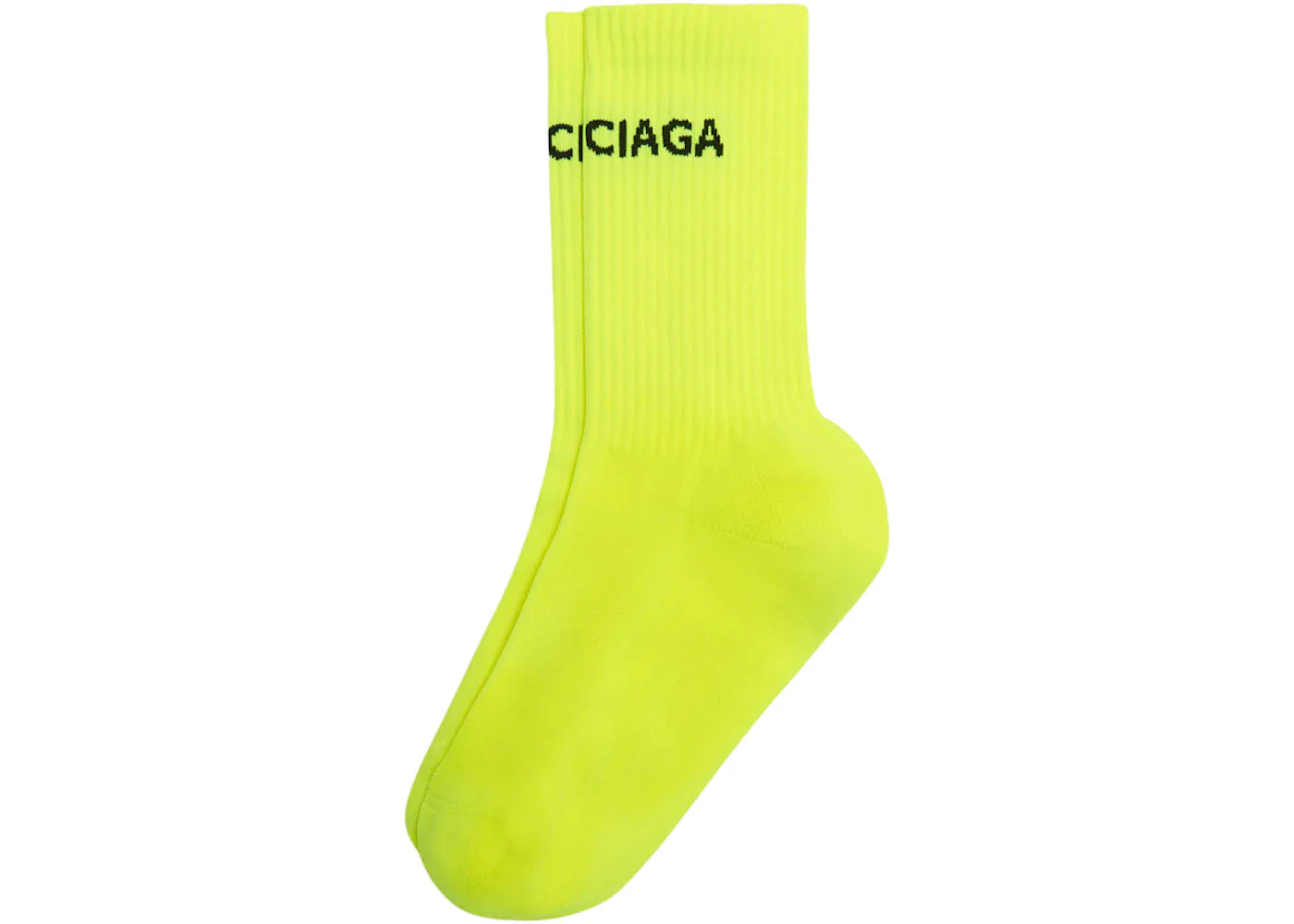 Balenciaga Logo Socks Neon Yellow/Black