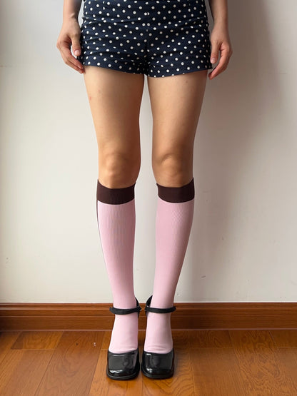 Pink Stripe Compression Knee High Socks