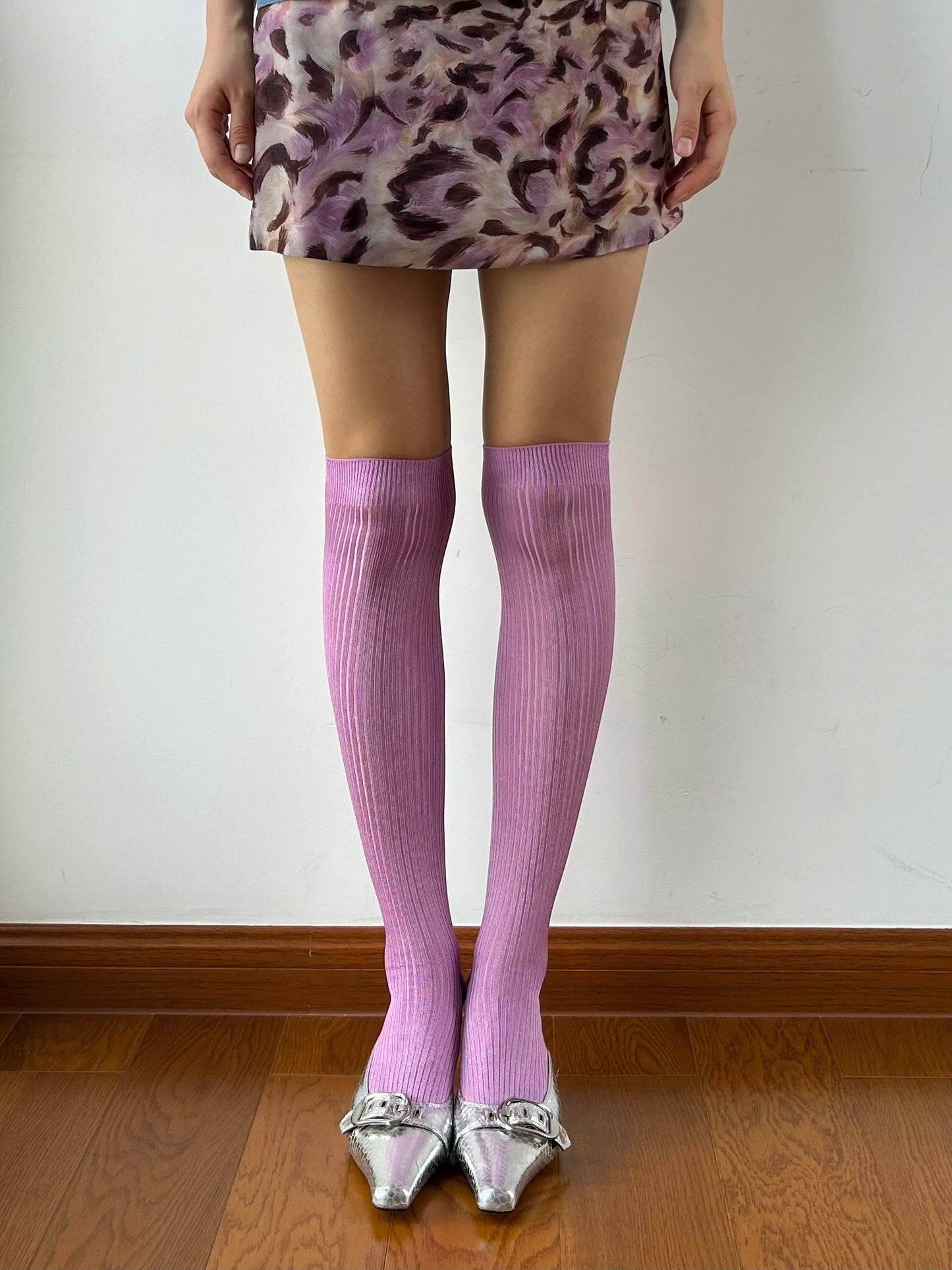 Fuchsia Nylon Over the Knee Socks
