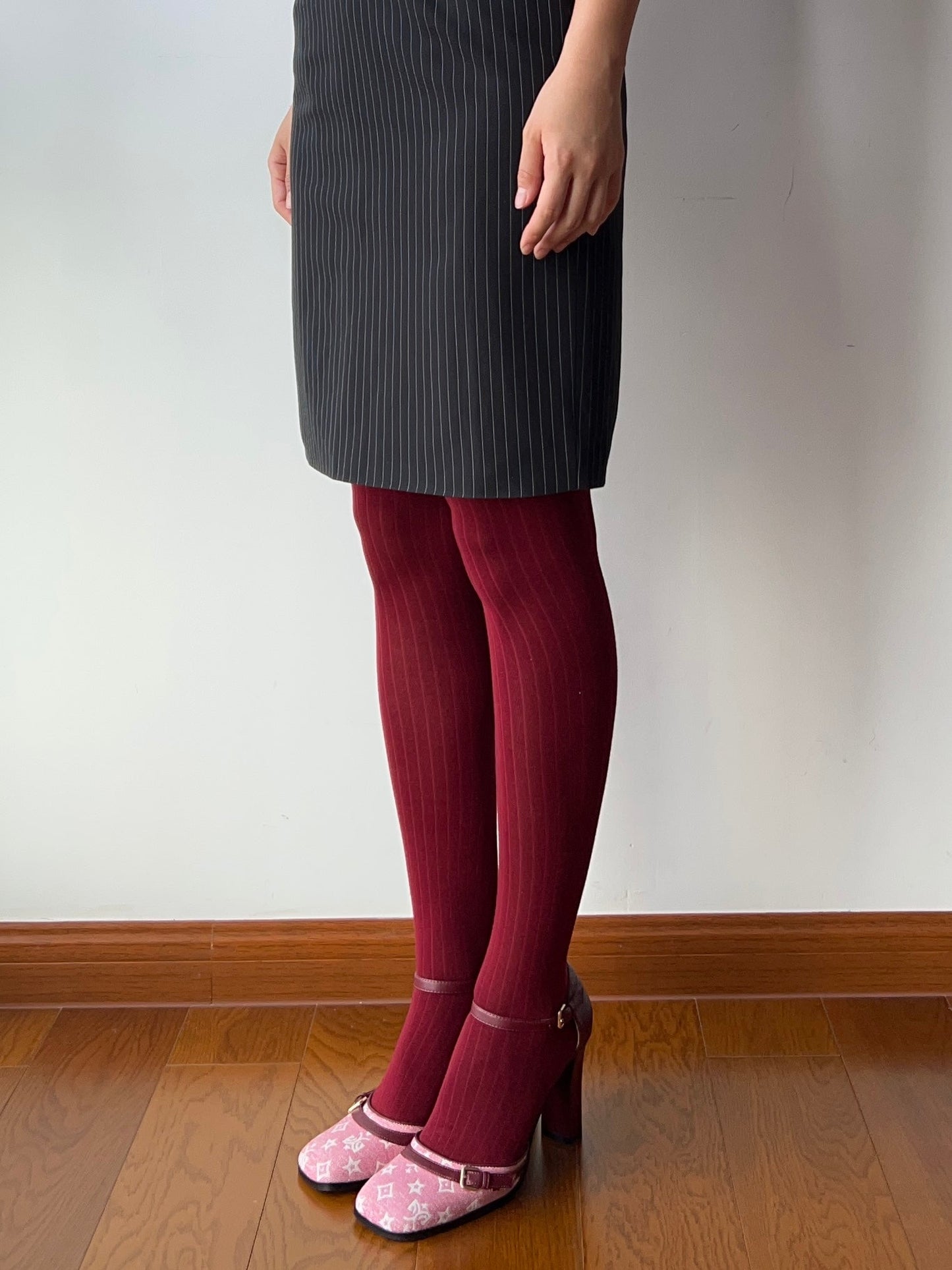 Fiery Red Cotton Tights