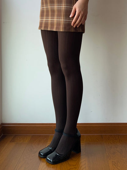 Coffee Cable Pattern Textured Tights