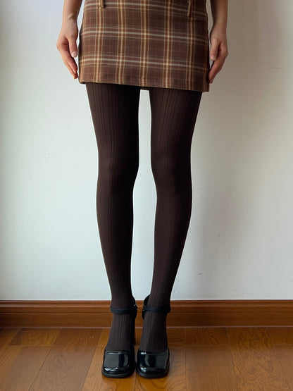 Coffee Cable Pattern Textured Tights