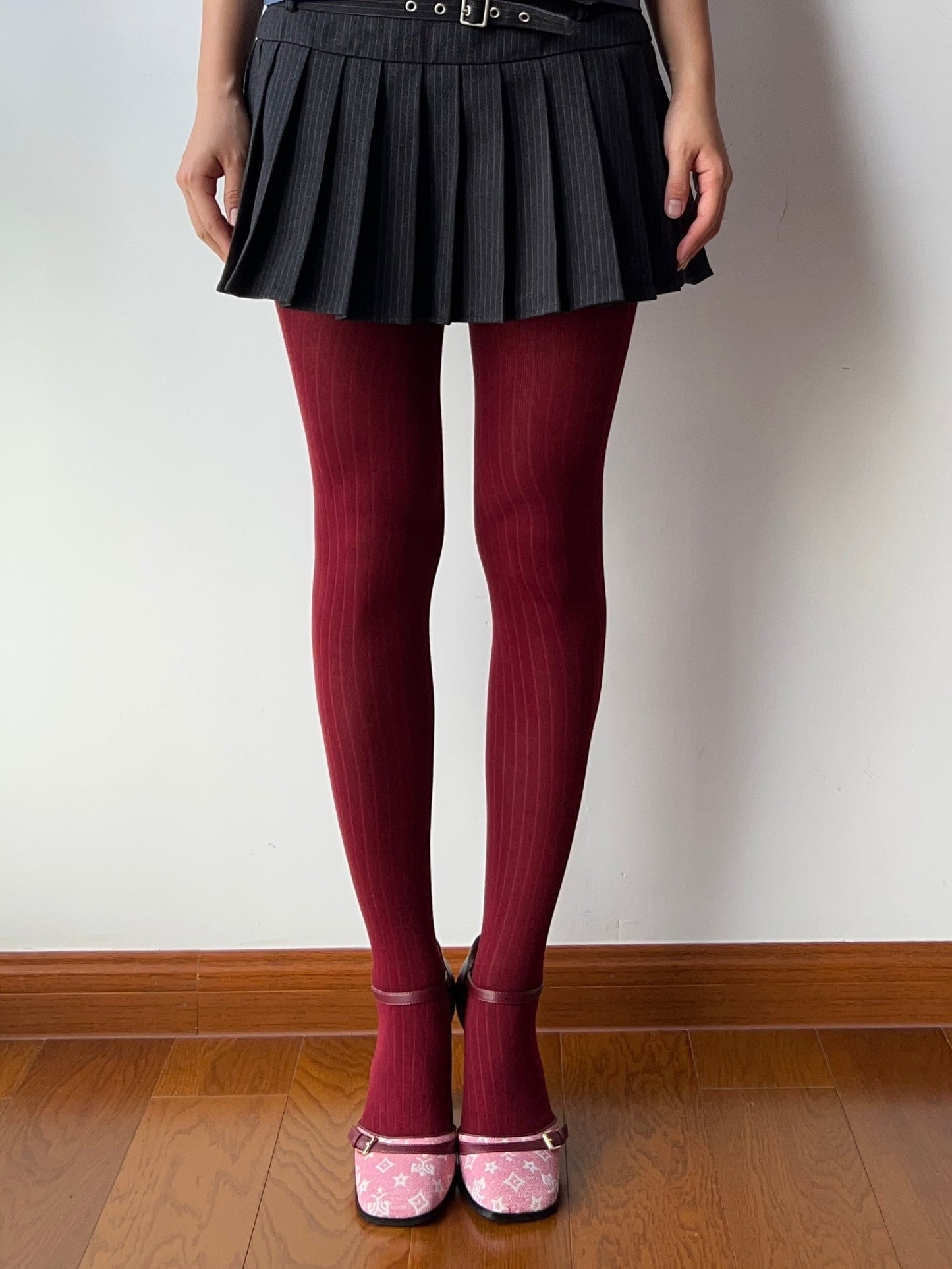 Fiery Red Cotton Tights