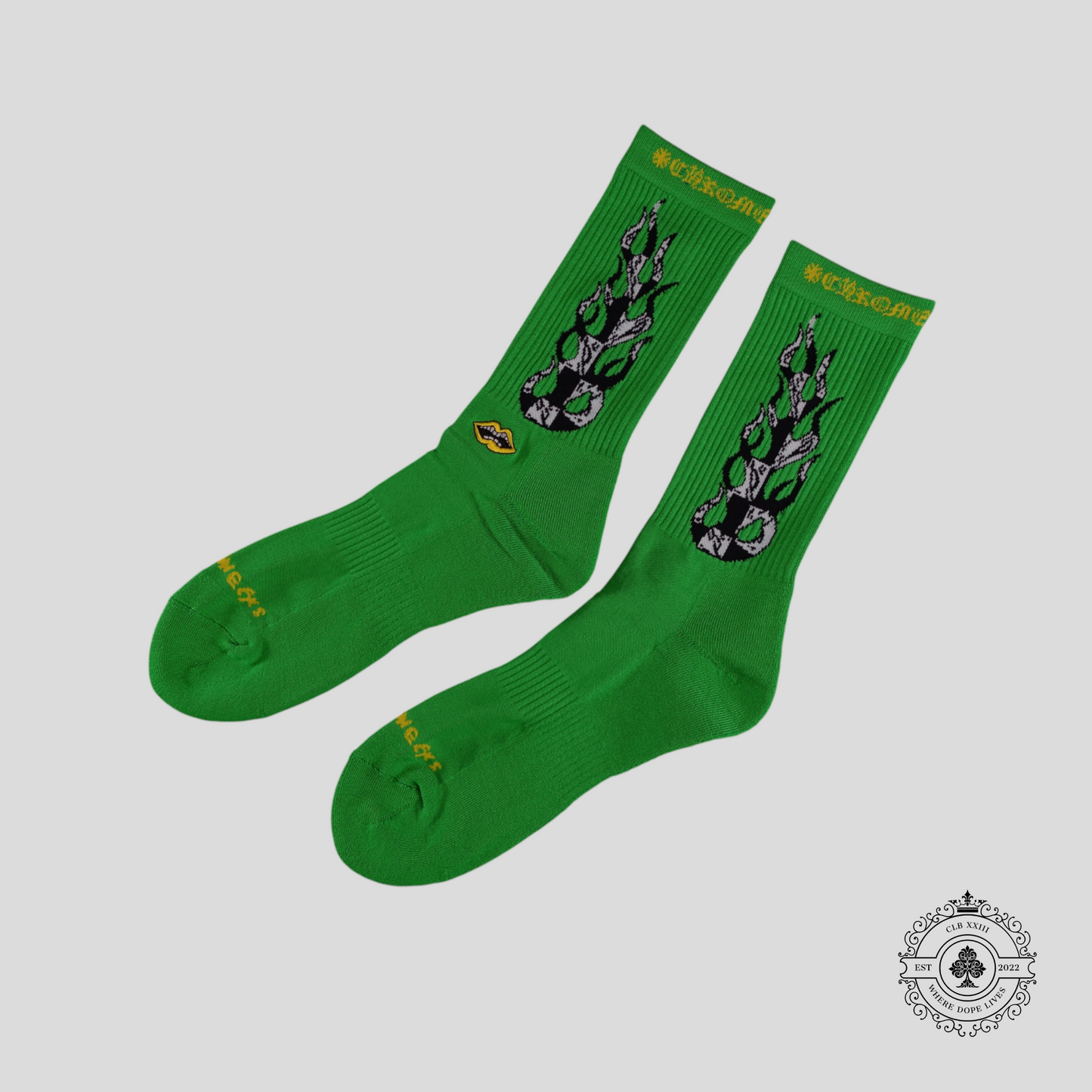 Chrome Hearts 99 Eyes Socks in Green