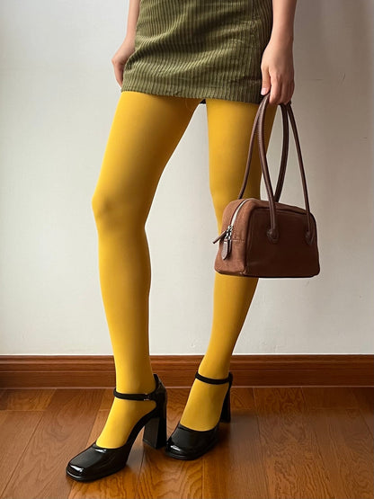 Yellow Velvet Tights