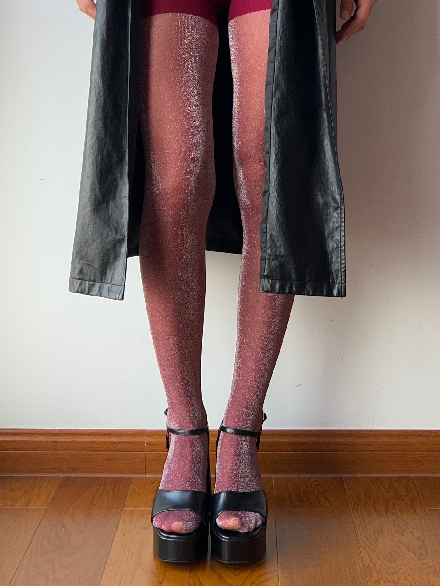 Burgundy Shimmery Tights