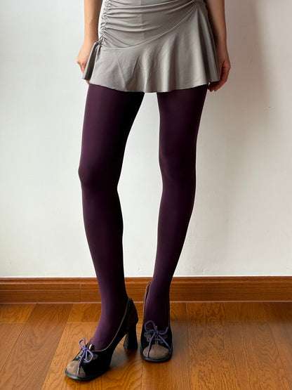 Premium Collection：Dark Purple Velvet Tights