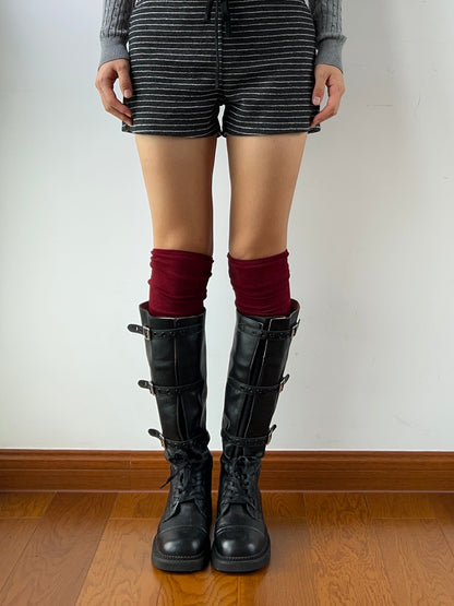 Red Cotton Over the Knee Socks