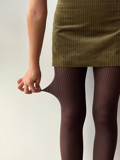 Coffee Ribbed Tights