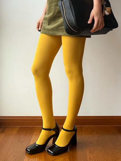 Yellow Velvet Tights