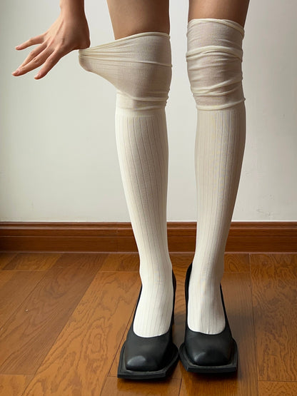 White Over the Knee Socks