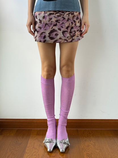 Fuchsia Nylon Over the Knee Socks
