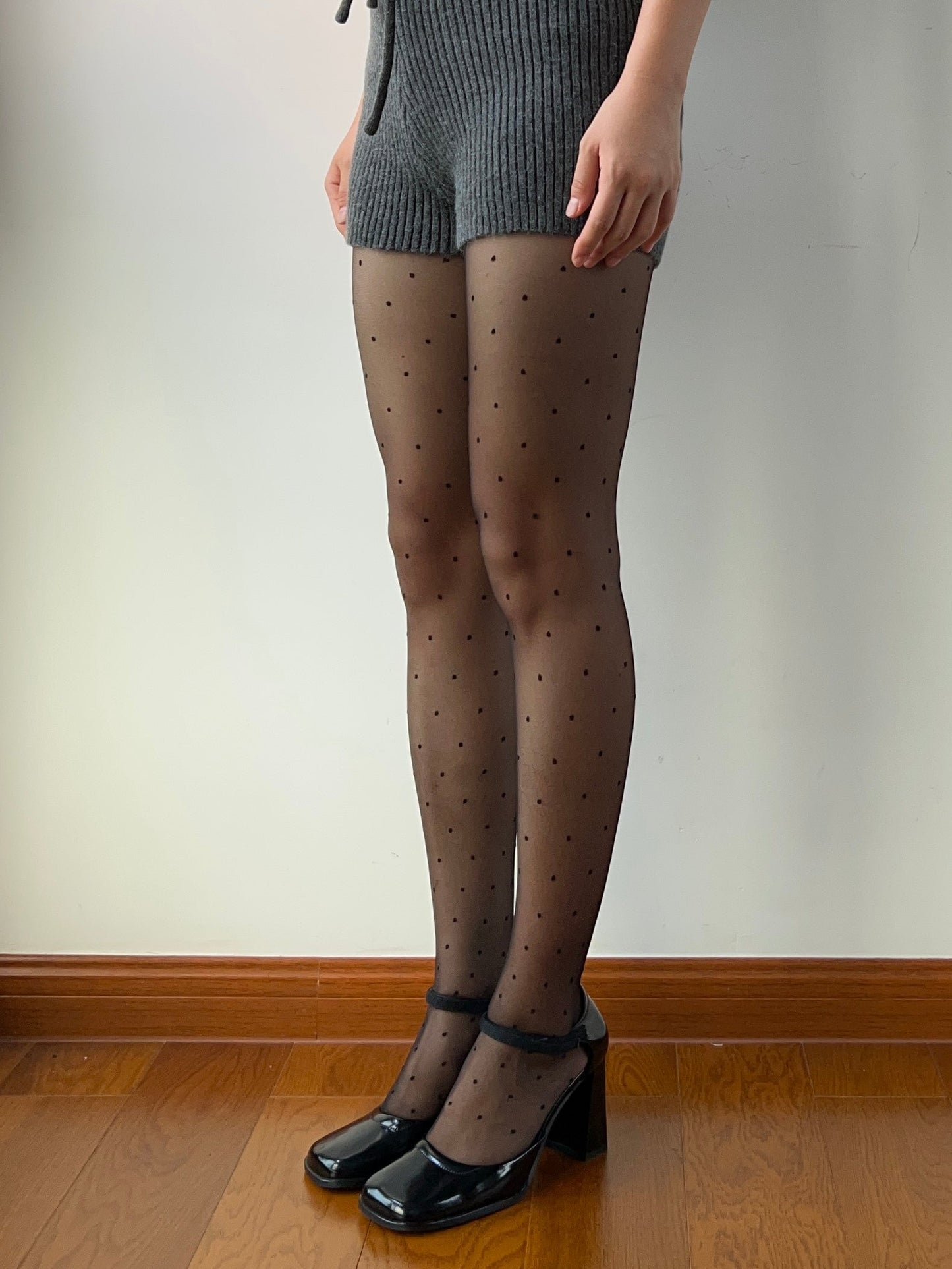 Black Polka Dots Sheer Tights