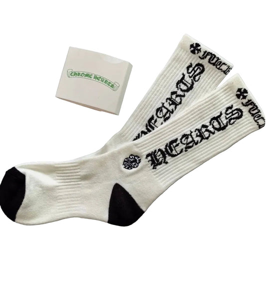 CHROMEHEART: White Logo Sock