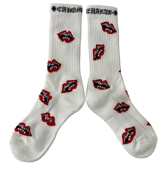 CHROMEHEART: Matty Boy White/Red Chomper Sock
