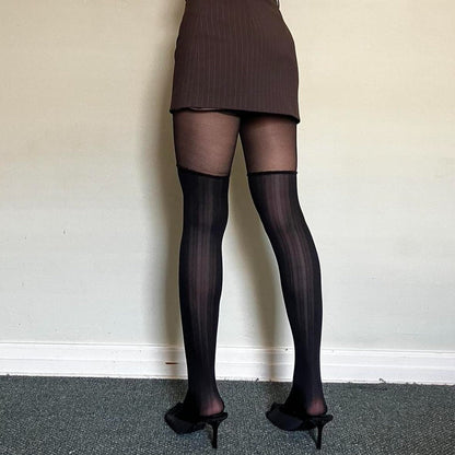 Black Stitch Sheer Tights