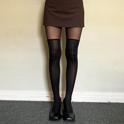 Black Stitch Sheer Tights