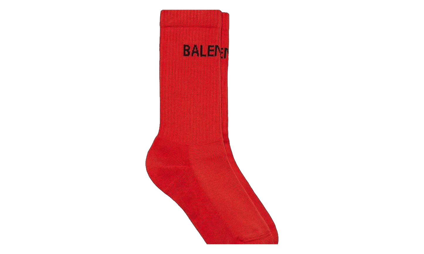 Cotton Logo Tennis Socks "Red" 181342M220005