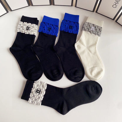 CHANEL CREW SOCKS 412593 ( 1 BOX )