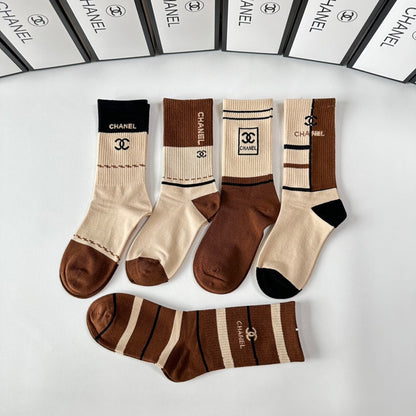 CHANEL CREW SOCKS 417461 ( 1 BOX )
