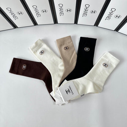 CHANEL CREW SOCKS 417476 ( 1 BOX )