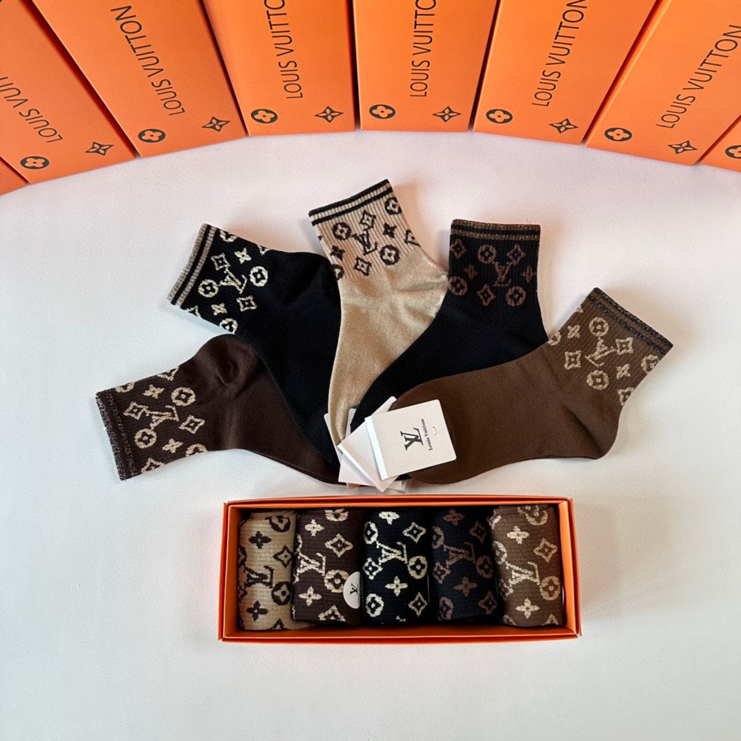 LOUIS VUITTON LOW-CUT SOCKS 423823 (1 BOX)