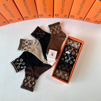 LOUIS VUITTON LOW-CUT SOCKS 423823 (1 BOX)
