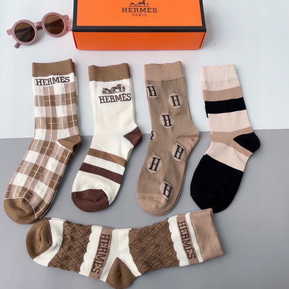 HERMES CREW SOCKS 102659 (1 BOX)