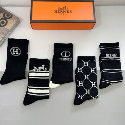 HERMES CREW SOCKS 289466 (1 BOX)