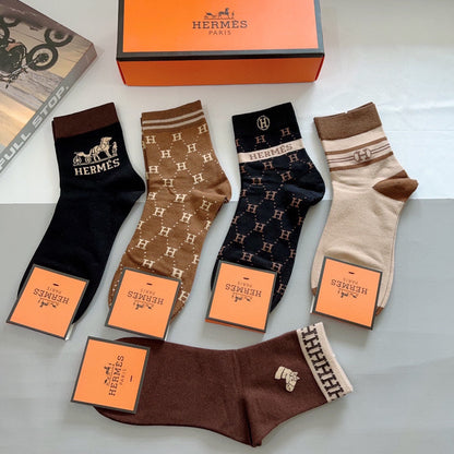 HERMES ANKLE SOCKS 381628 (1 BOX)