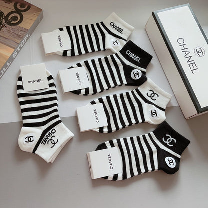 CHANEL ANKLE SOCKS 412639 ( 1 BOX )