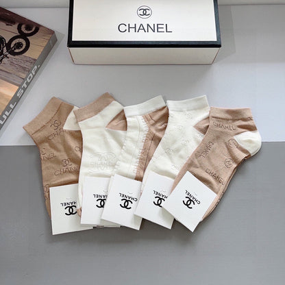 CHANEL LOW-CUT SOCKS 423762 (1 BOX)