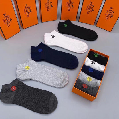 HERMES LOW-CUT SOCKS 102666 (1 BOX)