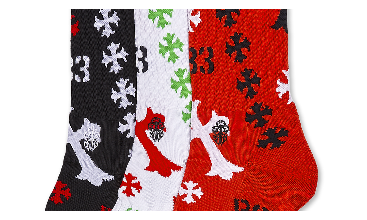 STENCIL SOCKS "Black / Red / White" CHRM0858