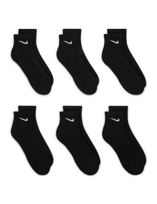 Everyday Cushioned Training Ankle Socks (6 Pairs) - Black/White