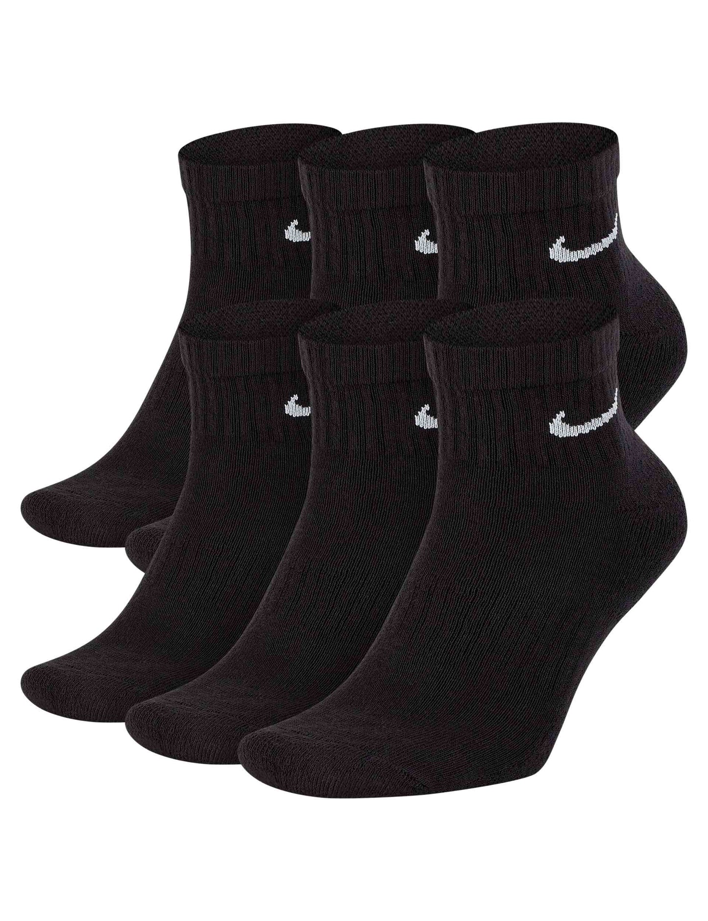 Everyday Cushioned Training Ankle Socks (6 Pairs) - Black/White