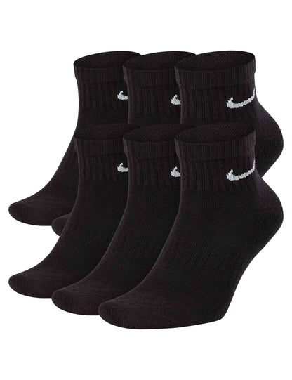Everyday Cushioned Training Ankle Socks (6 Pairs) - Black/White