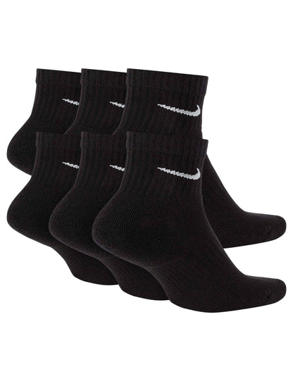 Everyday Cushioned Training Ankle Socks (6 Pairs) - Black/White