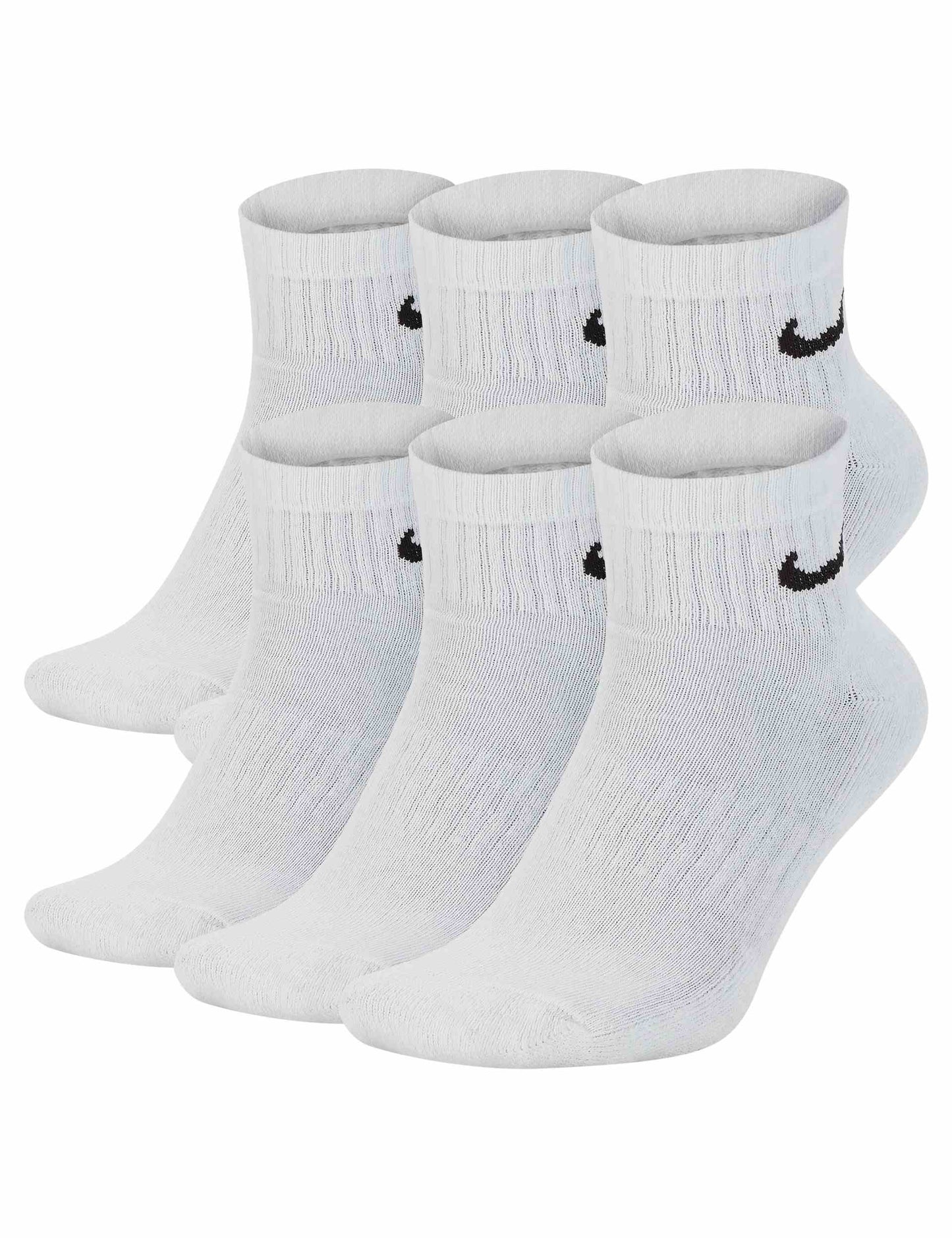 Everyday Cushioned Training Ankle Socks (6 Pairs) - White/Black