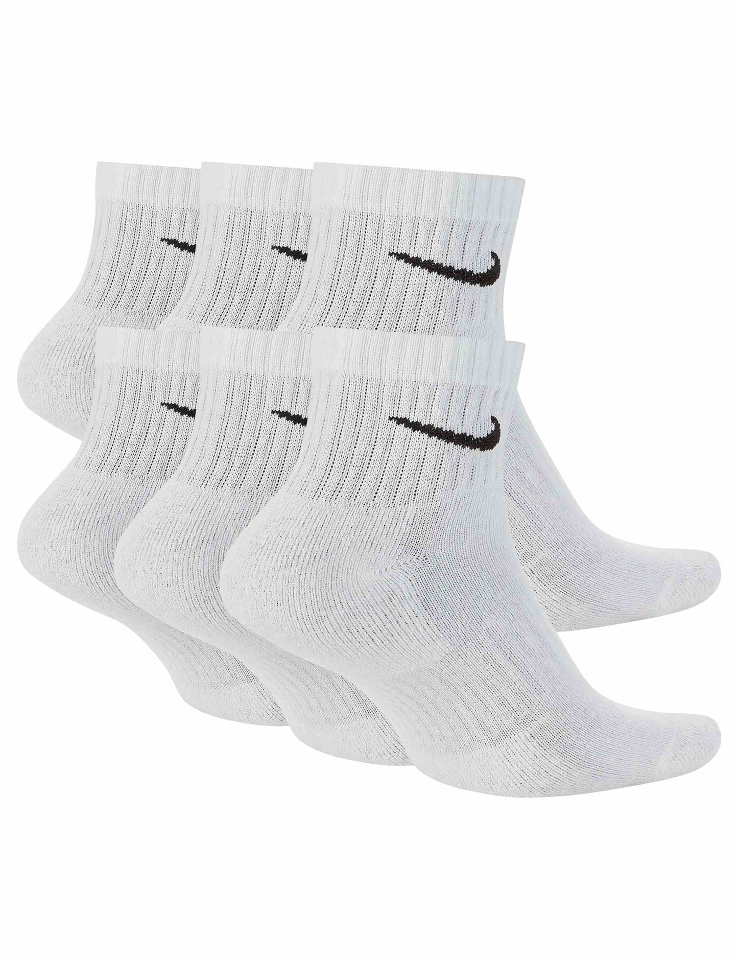 Everyday Cushioned Training Ankle Socks (6 Pairs) - White/Black