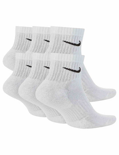Everyday Cushioned Training Ankle Socks (6 Pairs) - White/Black